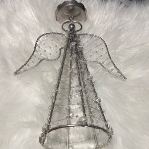 Silver Wire Angel Candle Holder